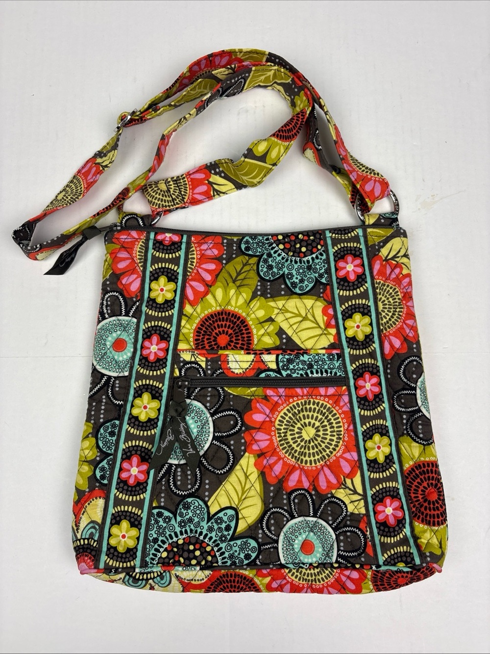 Vera Bradley Flower Shower Purse Crossbody Quilted Cotton Hippie Bohemian Casual
